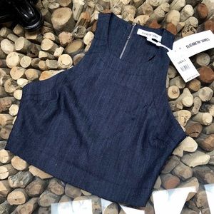 Elizabeth and Janes Lipton Cropped Denim Tank NWT